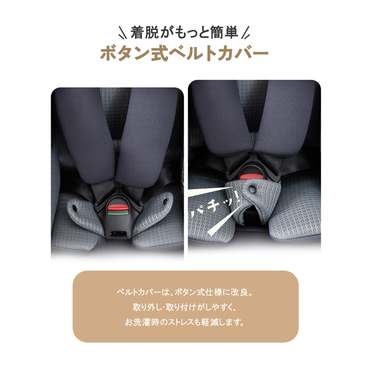 ボタン式ベルトカバー