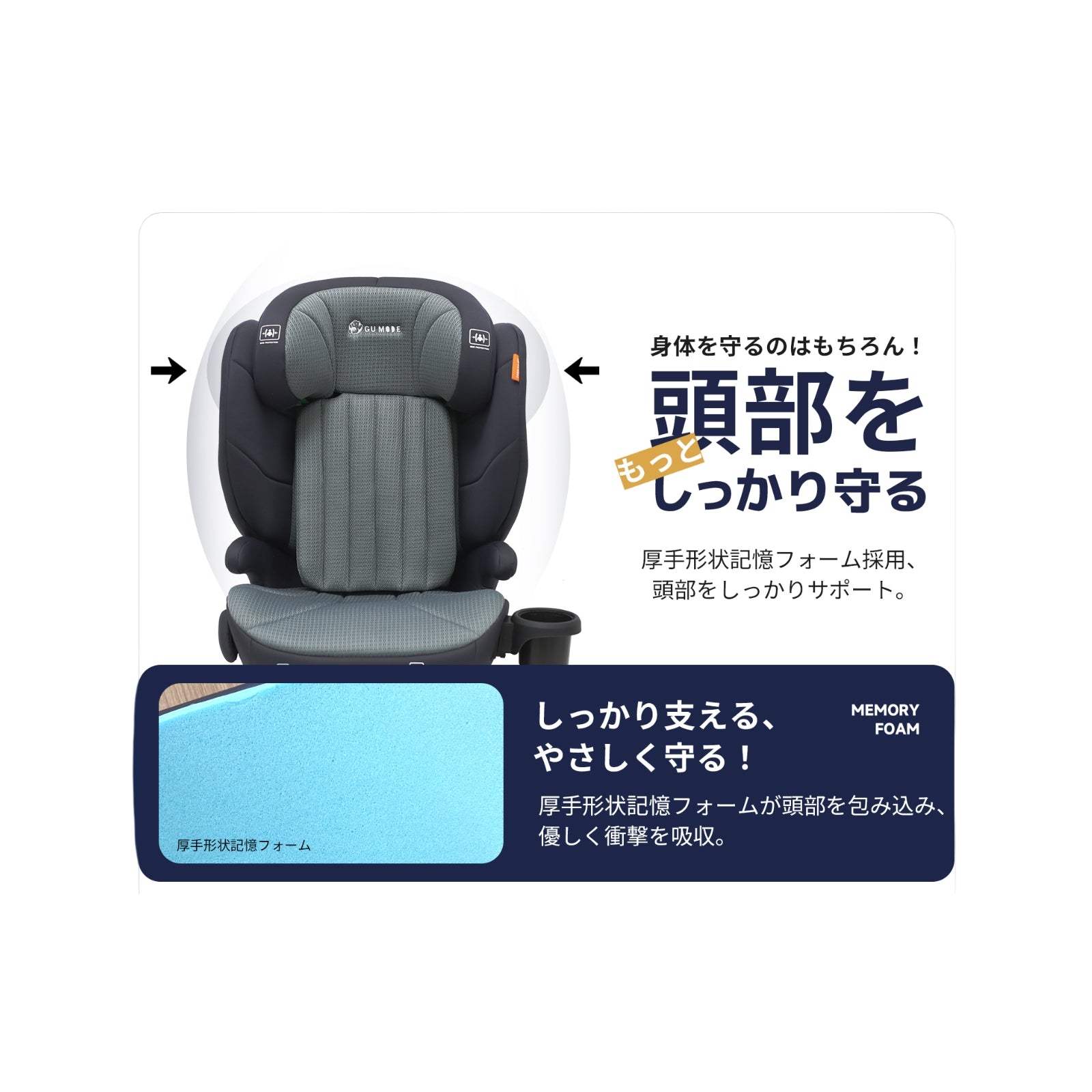 頭部を守るヘッドサポート