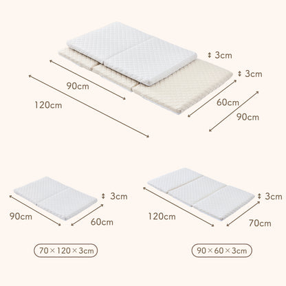 【国内検査済】ベビーマットレス 洗える 折りたたみ 2つ折り/3つ折り リバーシブル 冷感×コットン調 高反発 通気性 体圧分散 お昼寝マット 保育園 収納袋付き カバー洗濯OK 中材シャワー洗いOK 60×90 70×120 zmat01/02 GUMODE
