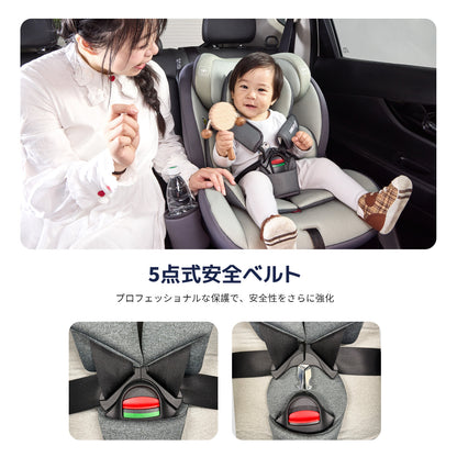 【2025新モデル】チャイルドシート ジュニアシート R129適合 15ヶ月から12歳 ロングユース 小学生まで使える  保温保冷ドリンクホルダー付き メモリーフォーム 13段階ヘッド調整 身長76～150cm シートベルト固定 GUMODE 3way