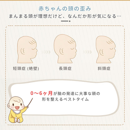 【6方向高さ調整】【1年保証】ベビー枕 絶壁防止 新生児  国内検査済 向き癖防止 枕 赤ちゃん 斜頭防止 6方向 高さ角度調節OK ドーナツ枕 通気性 パイプまくら 綿100% 丸洗いOK 汗取り ベビーピロー 頭の形 出産準備 出産祝い ギフト GU MODE