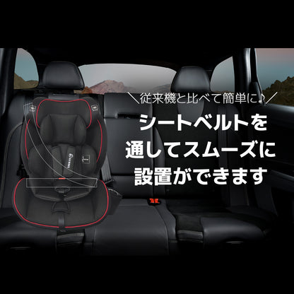 【2025新モデル】チャイルドシート ジュニアシート R129適合 15ヶ月から12歳 ロングユース 小学生まで使える  保温保冷ドリンクホルダー付き メモリーフォーム 13段階ヘッド調整 身長76～150cm シートベルト固定 GUMODE 3way