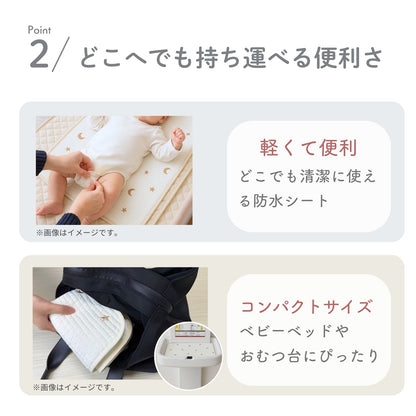 ベビー用防水敷きパッド 55 35 吸水 防水 新生児 おむつ替え ベビーカー ベビーベッド 汗 ミルク おねしょ対策 GU MODE