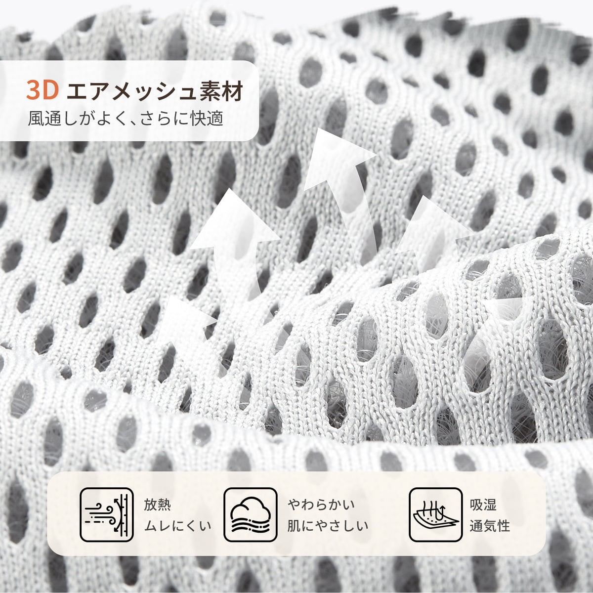 GU MODE AD01 通気性のある3Dエアメッシュ素材