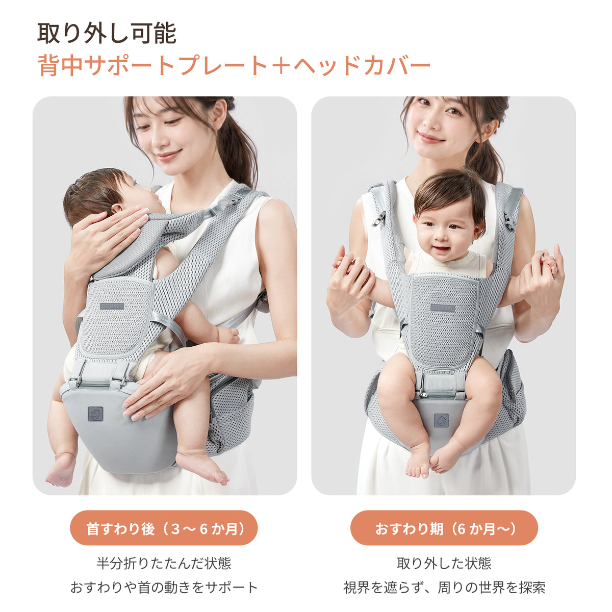GU MODE AD01 取り外し可能な背中サポートとヘッドカバー