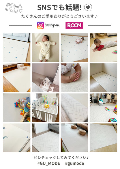 プレイマット もちもち 99.9%抗菌率 PVCマット 床暖房対応 一級防音 抗菌  防水 道路 シームレス  リバーシブル ベビーマット 厚手 1.6cm 1.1cm ロールマット 大判 騒音緩和 衝撃吸収 韓国製 GU MODE