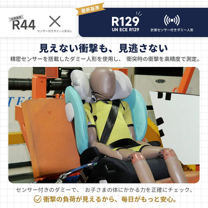 【R129適合】チャイルドシート 360°回転式  ISOFIX対応 3WAY 新生児～12歳頃 40～150cm リクライニング ロングユース ジュニアシート サポートレッグ付き メモリーフォームヘッドレスト 取付簡単 5年保証 GU MODE