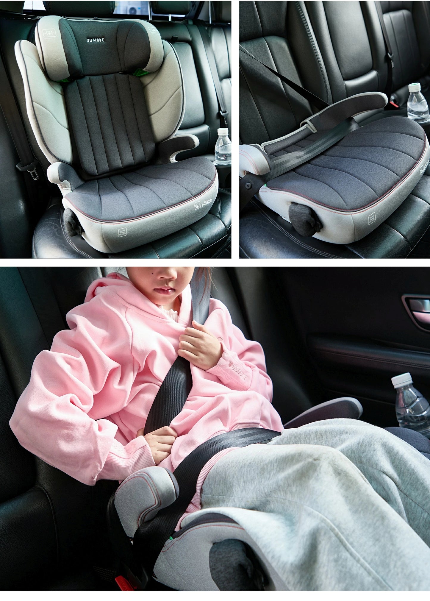 【2025新モデル】2wayジュニアシート R129適合 ISOFIX対応 100～150cm 3歳頃から12歳 チャイルドシート 小学生まで使える ドリンクホルダー付 メモリーフォームヘッドレスト 衝撃緩和 13段階ヘッド調整 ロングユース GUMODE