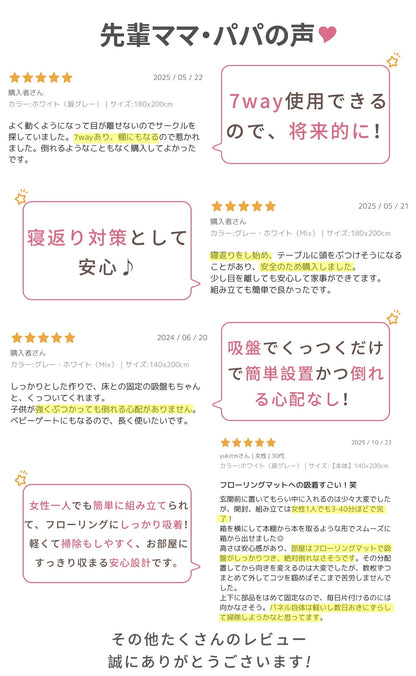 ベビーサークル 置くだけ GU MODE 7WAY仕様（ドア付き）