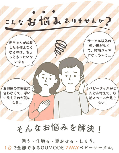 ベビーサークル 置くだけ GU MODE 7WAY仕様（ドア付き）