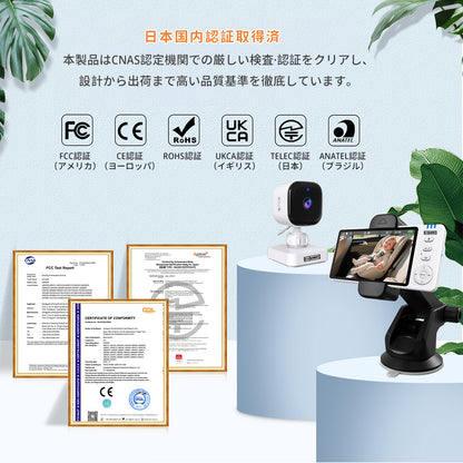 【国内認証取得】ベビーモニター ベビーカメラ 見守りカメラ モニター付き wifi不要 車載＆室内2WAY 5インチ大画面 ナイトビジョン 温度警報 VOX 授乳リマインダー 子守唄 トーク機能 bm01 ペットカメラ 出産祝い ギフト  赤ちゃん gumode