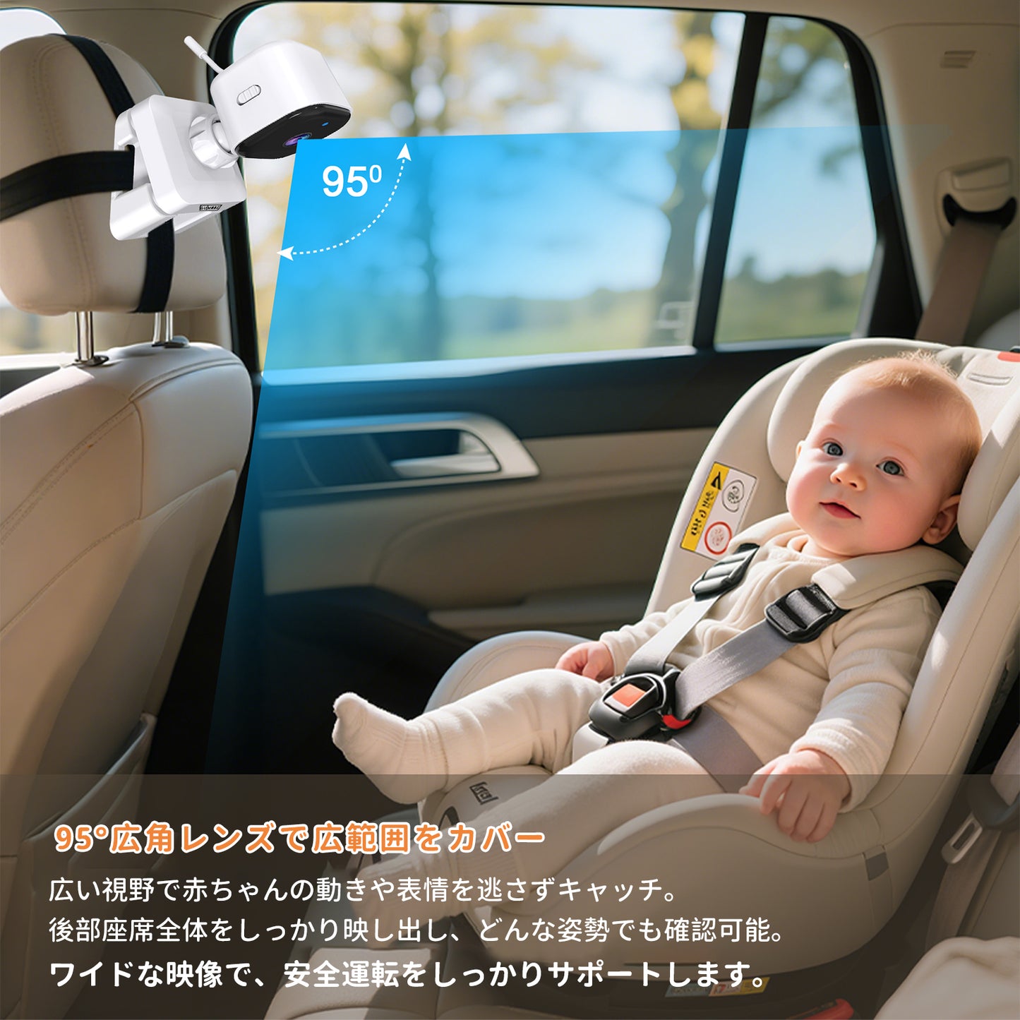 【国内認証取得】ベビーモニター ベビーカメラ 見守りカメラ モニター付き wifi不要 車載＆室内2WAY 5インチ大画面 ナイトビジョン 温度警報 VOX 授乳リマインダー 子守唄 トーク機能 bm01 ペットカメラ 出産祝い ギフト  赤ちゃん gumode