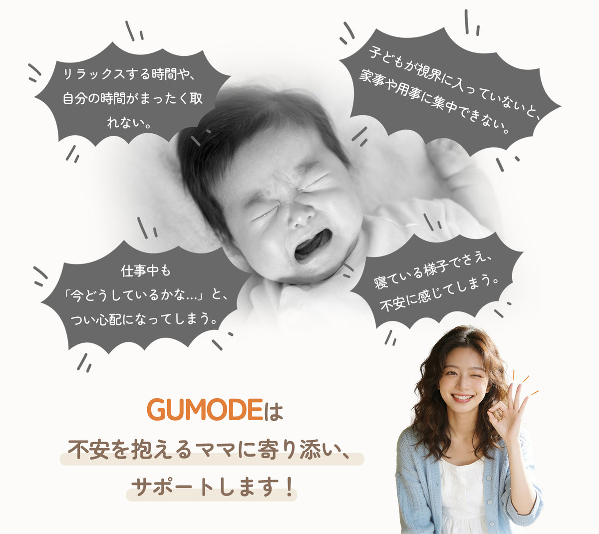 赤ちゃんの見守り悩みの説明
