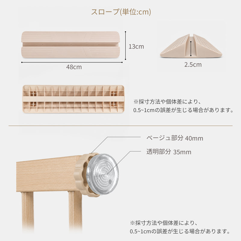 段差スロープとウォールセーバーのサイズ