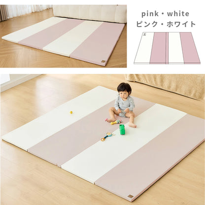 プレイマット 折りたたみ 持ち手付き ベビーマット シームレス  赤ちゃん 床暖房対応 サークルマット 防水防音  厚み4cm クッションマット 厚手 70 120 140 180  200 GU MODE