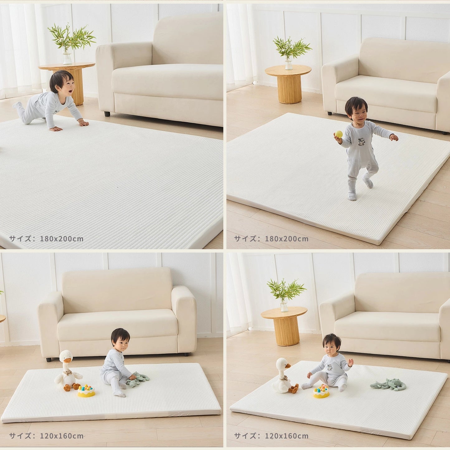 プレイマットカバー イブルカバー 綿100％ プレイマット 折りたたみ 赤ちゃん ベビー 厚手 通気性 吸水性 綿 イブル ベビーマット 大判 マット フロアマット 昼寝 お昼寝 洗濯 洗える ベッド 出産祝い 140×200cm