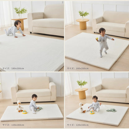 プレイマットカバー イブルカバー 綿100％ プレイマット 折りたたみ 赤ちゃん ベビー 厚手 通気性 吸水性 綿 イブル ベビーマット 大判 マット フロアマット 昼寝 お昼寝 洗濯 洗える ベッド 出産祝い 140×200cm