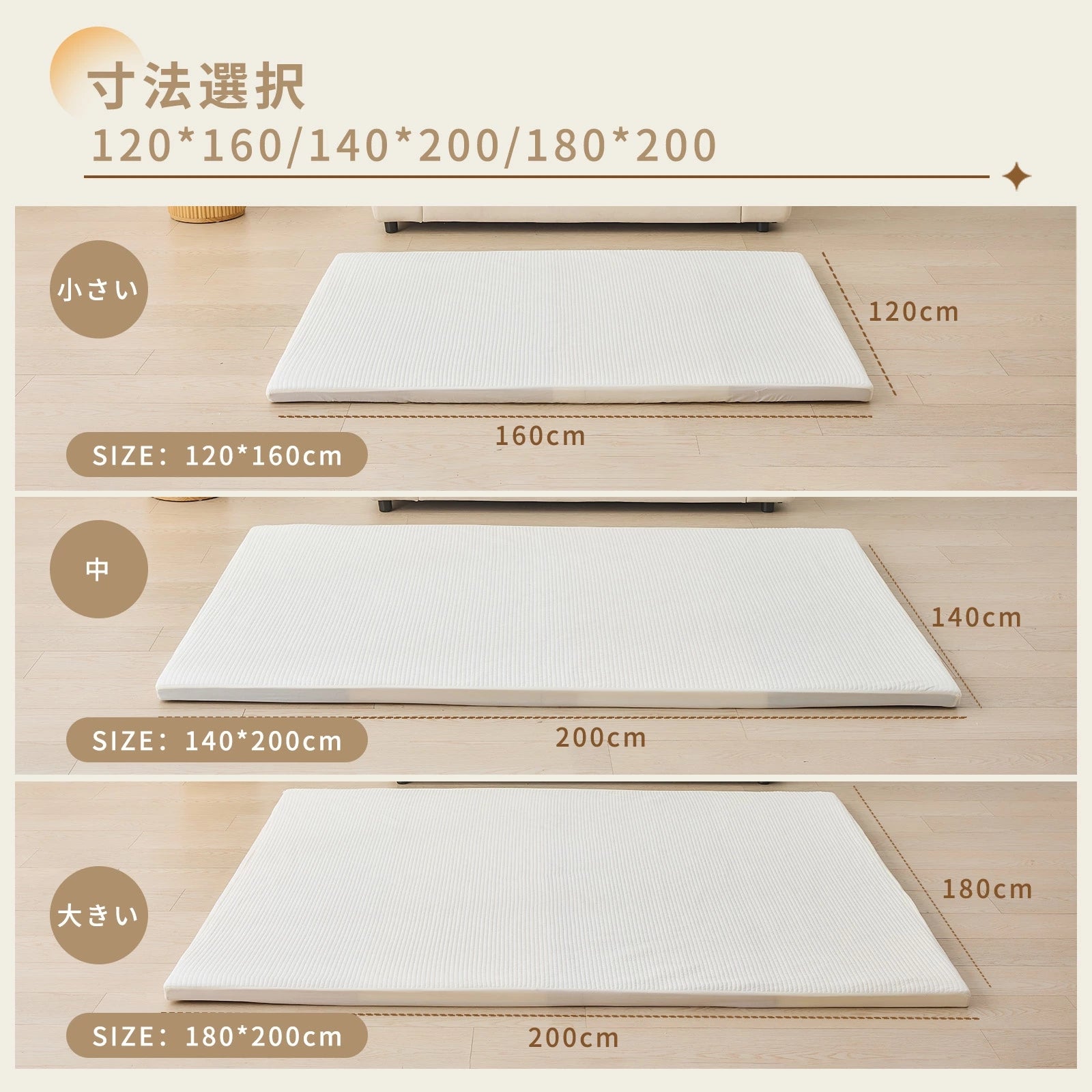 対応サイズの案内