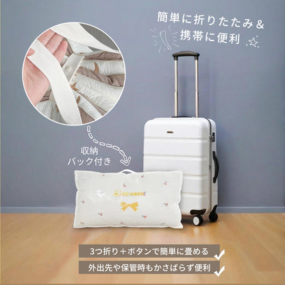 お昼寝マット 持ち運び 赤ちゃん 敷布団 洗える 刺繍 マット 育園 入園 三つ折り 折りたたみ お出かけ プレゼント イブル イブルマット 綿100% 120×70cm 収納袋付き 新生児 出産準備