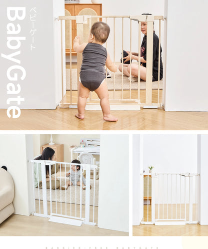 ベビーゲート 階段上 ドア付き 段差解消スロープ付 GU MODE 取付簡単 置くだけ  台所 ドアガード ホワイト 幅68-96