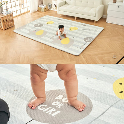 極厚 プレイマット ベビーマット 大判 厚手2cm 床暖房対応 140 200cm リバーシブル シームレス ロールマット 防水防音 お昼寝マット 出産祝い 騒音緩和 衝撃吸収 GU MODE