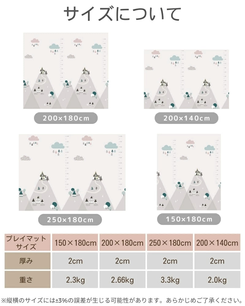 極厚 プレイマット ベビーマット 大判 厚手2cm 床暖房対応 140 200cm リバーシブル シームレス ロールマット 防水防音 お昼寝マット 出産祝い 騒音緩和 衝撃吸収 GU MODE