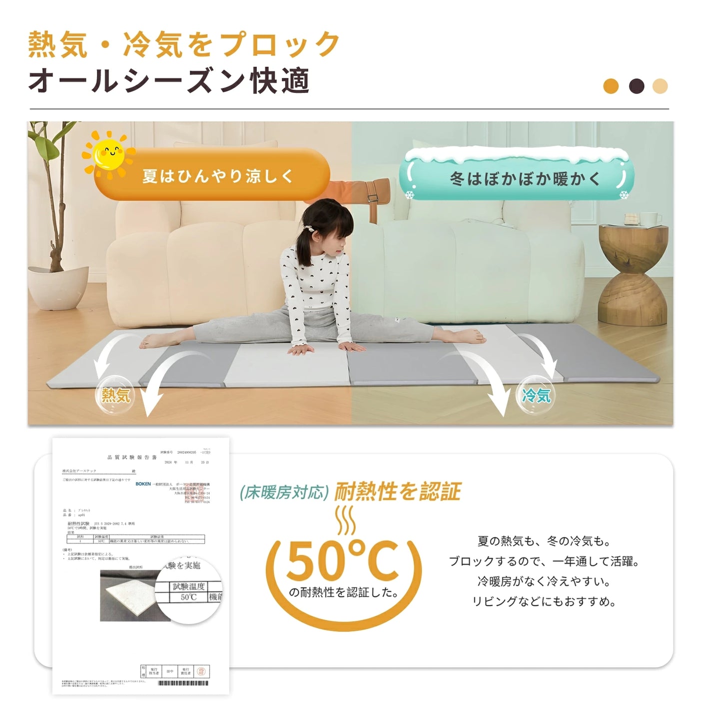 サークルマット ベビーサークル 折りたたみ 6way プレイマット 抗菌 ベッド ベビーマット 床暖房対応 防水 クッションマット 厚手 プレイヤード コンパクト  ベビー 124×130×40cm