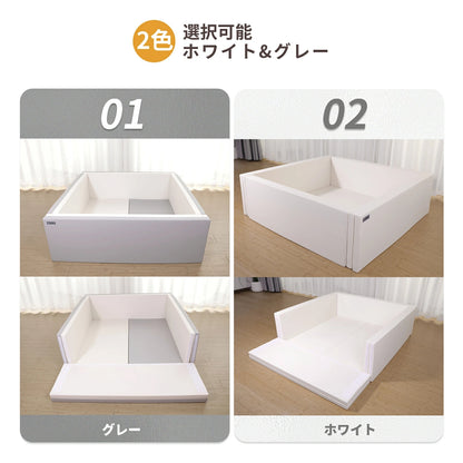 サークルマット ベビーサークル 折りたたみ 6way プレイマット 抗菌 ベッド ベビーマット 床暖房対応 防水 クッションマット 厚手 プレイヤード コンパクト  ベビー 124×130×40cm