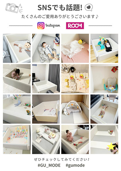 サークルマット ベビーサークル 折りたたみ 6way プレイマット 抗菌 ベッド ベビーマット 床暖房対応 防水 クッションマット 厚手 プレイヤード コンパクト  ベビー 124×130×40cm