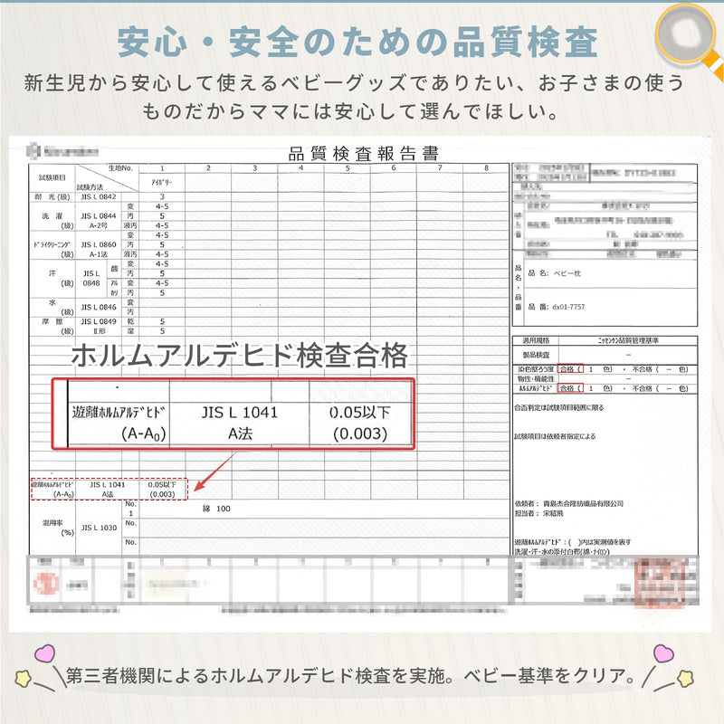 ホルムアルデヒド検査合格証